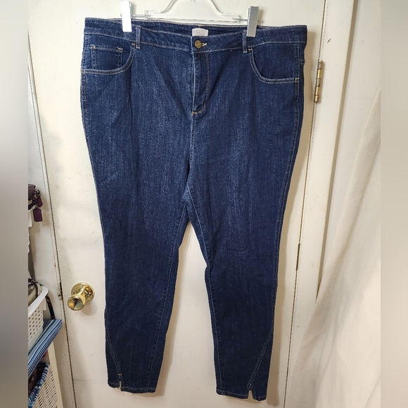 LOGO Blue Denim Jeans Plus Size 22W Tapered Leg - Picture 2 of 8